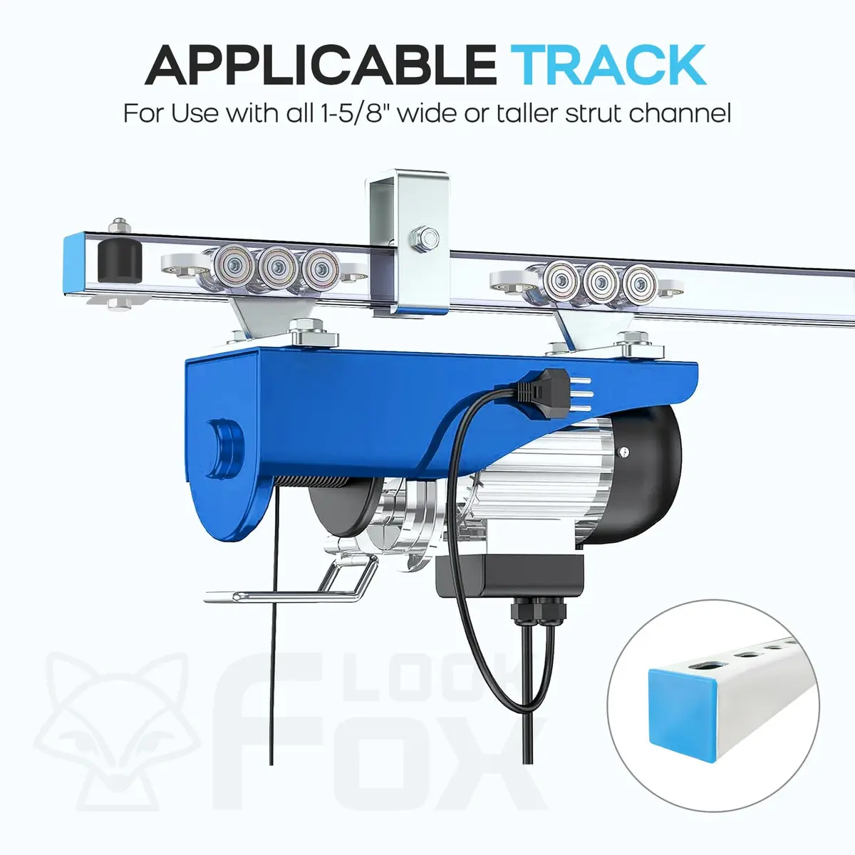 LookFox 6+2 Wheel Hoist Trolley with Limiter, Anti-Lock & Anti-Fall | Heavy-Duty Material Handling Equipment - view 6