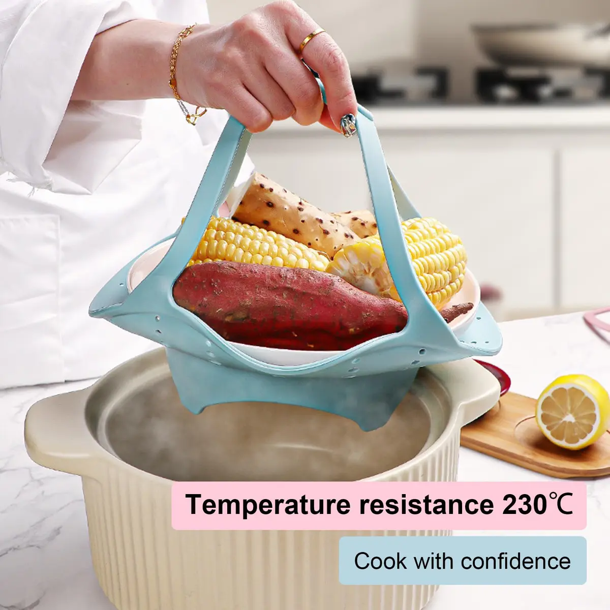 Vbvbip Collapsible Silicone Steamer Basket Small Size | Foldable Microwave Safe Kitchen Essential - view 7