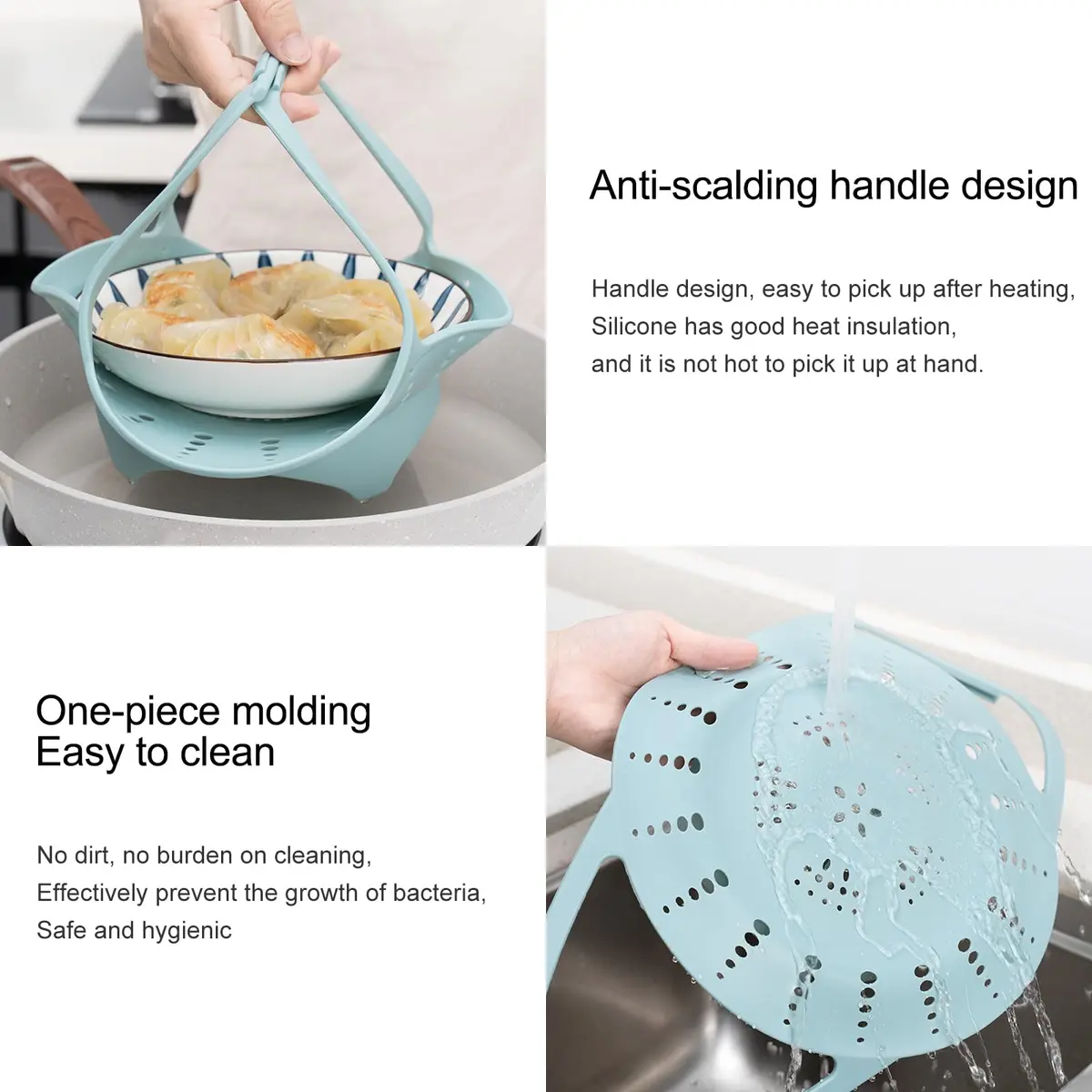 Vbvbip Collapsible Silicone Steamer Basket Small Size | Foldable Microwave Safe Kitchen Essential - view 4