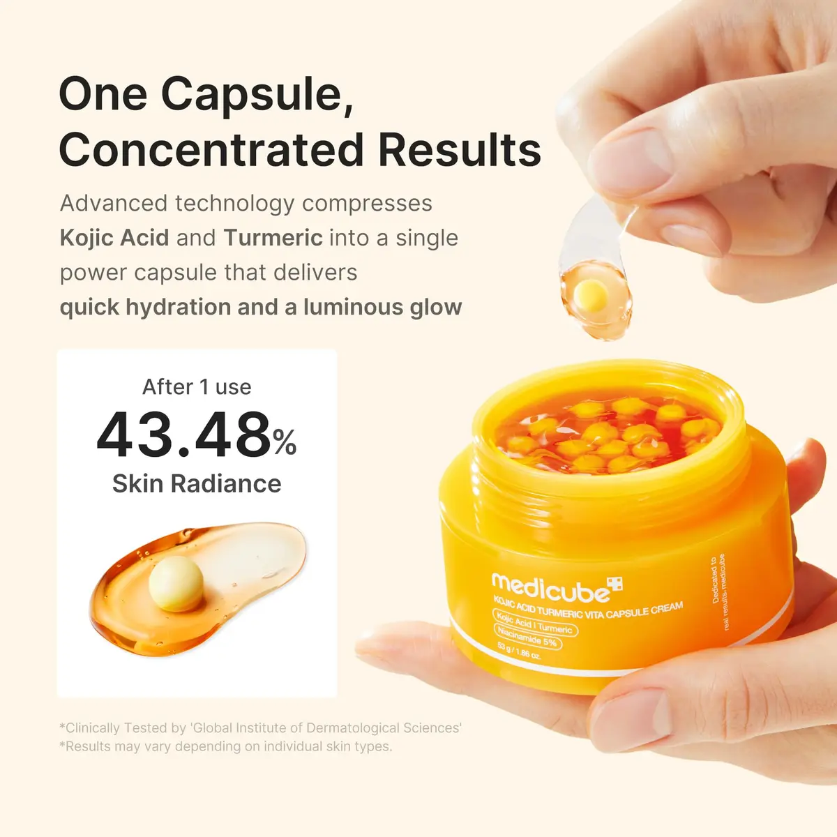 medicube Capsule Cream with Kojic Acid & Turmeric 53g (1.86 Oz) | Glow Hydration & Radiance - view 6