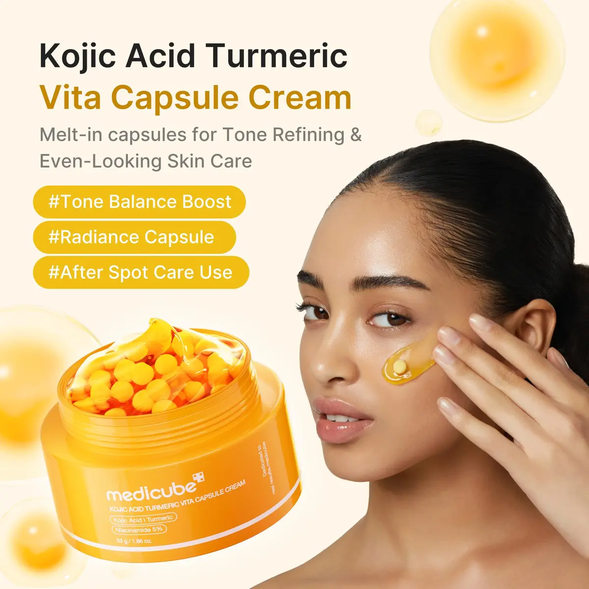 medicube Capsule Cream with Kojic Acid & Turmeric 53g (1.86 Oz) | Glow Hydration & Radiance - view 2