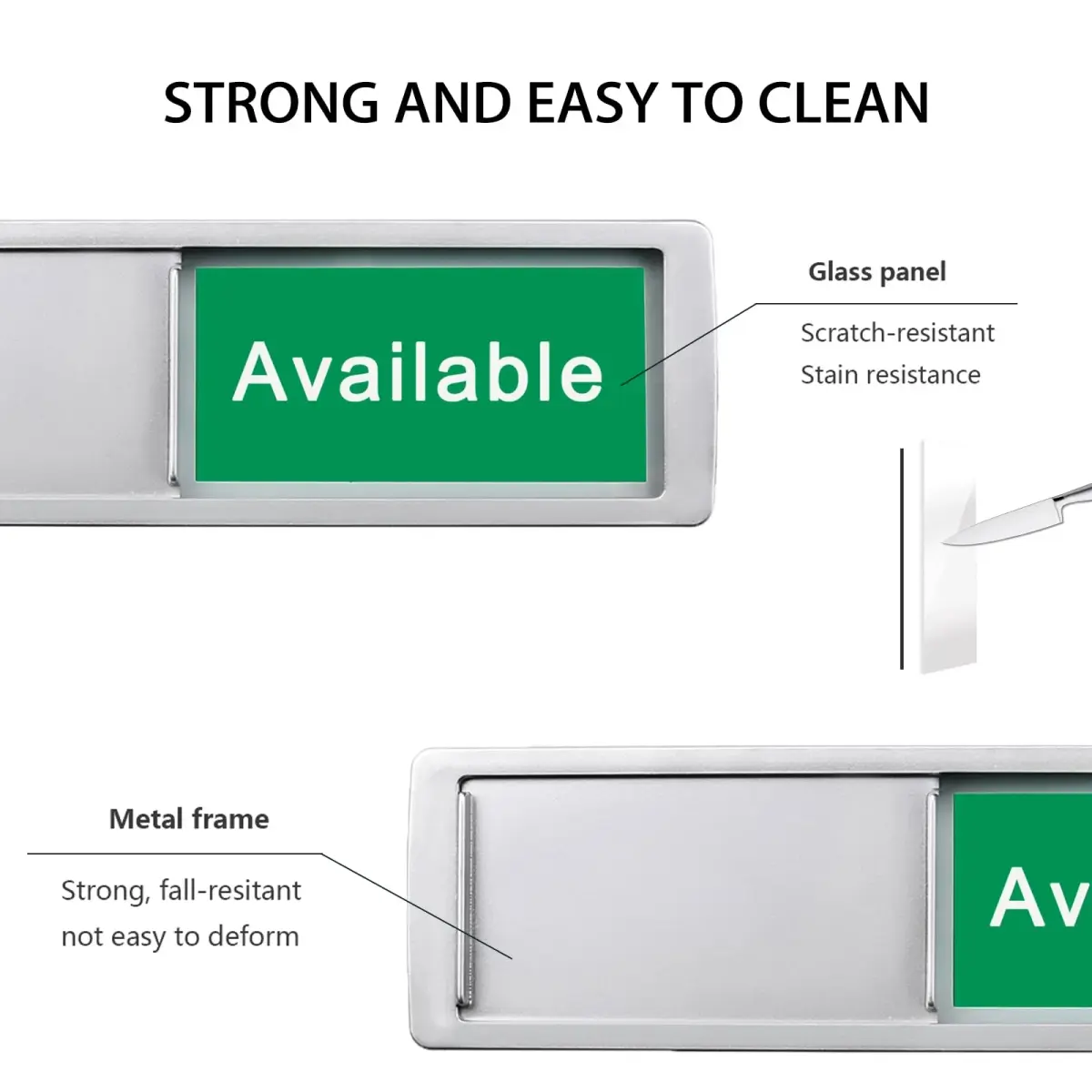LoYinLo 'Do Not Enter' Silver Slider Sign 18cm x 5cm | Clear Privacy Indicator for Offices and Homes - view 3