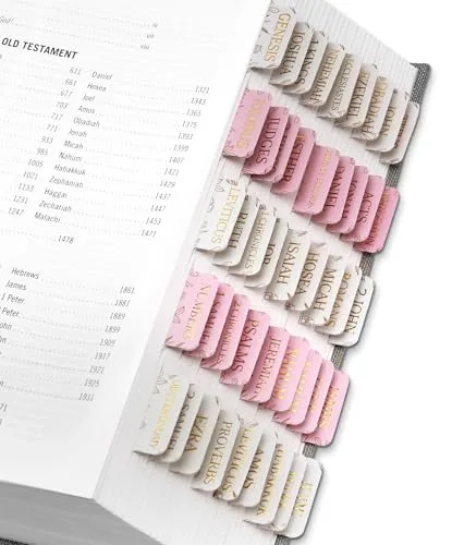 Taja Sketch Floral Bible Tabs (66+9 Blank) | Laminated for Easy Navigation - main product image