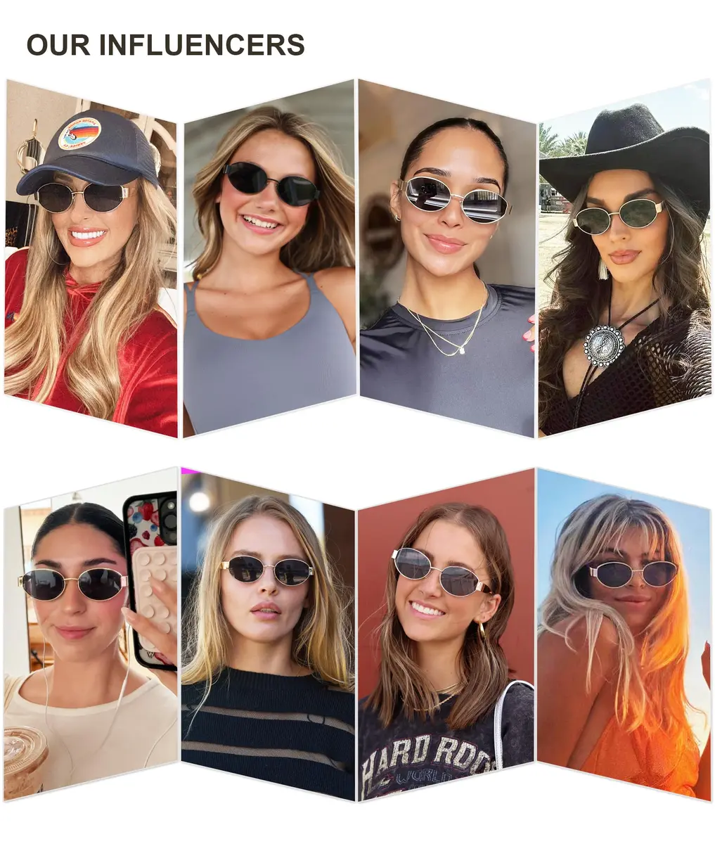 SOJOS Retro Oval Sunglasses for Women Trendy Classic 80s 90s Shades SJ1256 | UV400 Protection, Metal Frame, Versatile Style - view 2