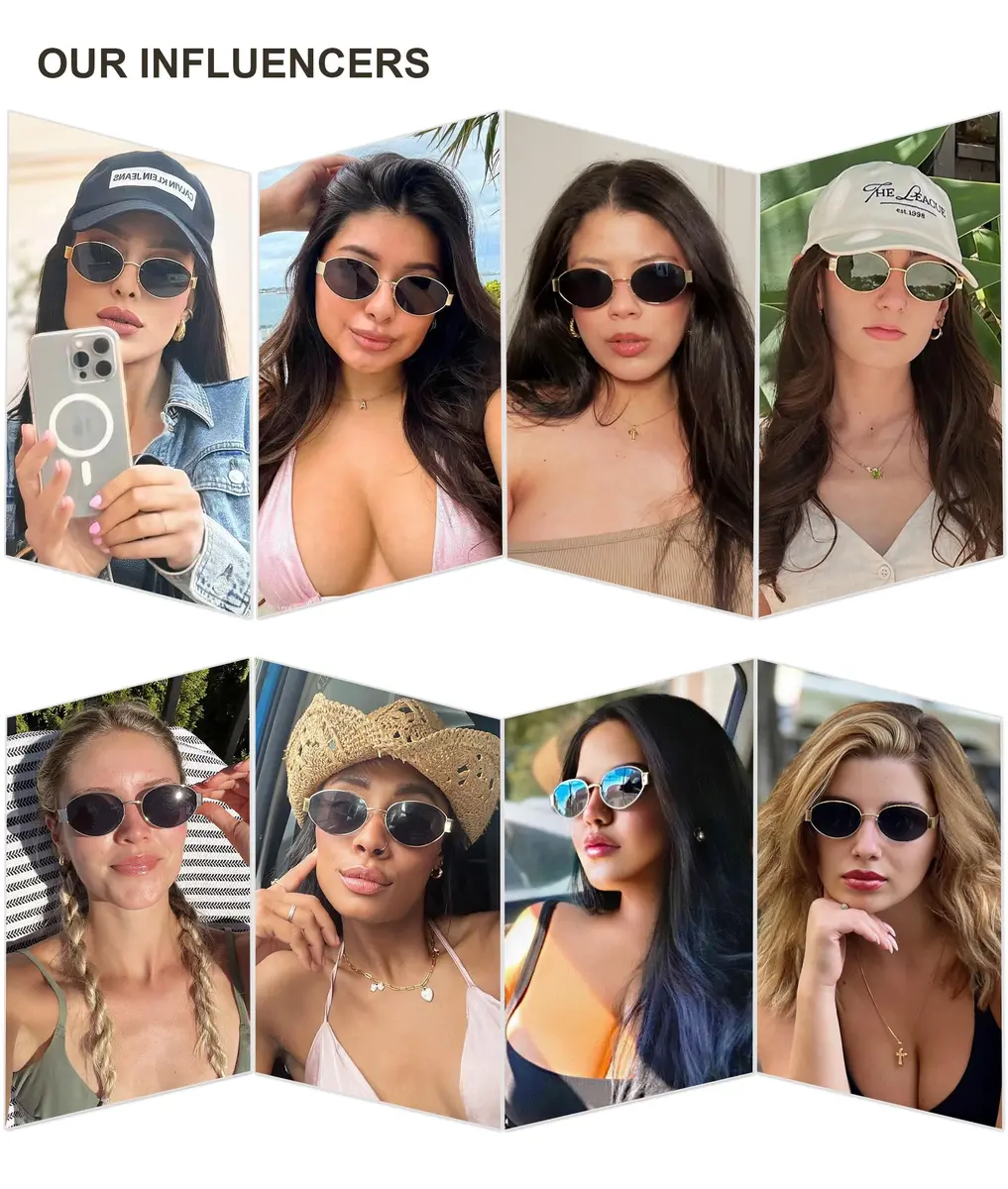 SOJOS Retro Oval Sunglasses for Women Trendy Classic 80s 90s Shades SJ1256 | UV400 Protection, Metal Frame, Versatile Style - view 3