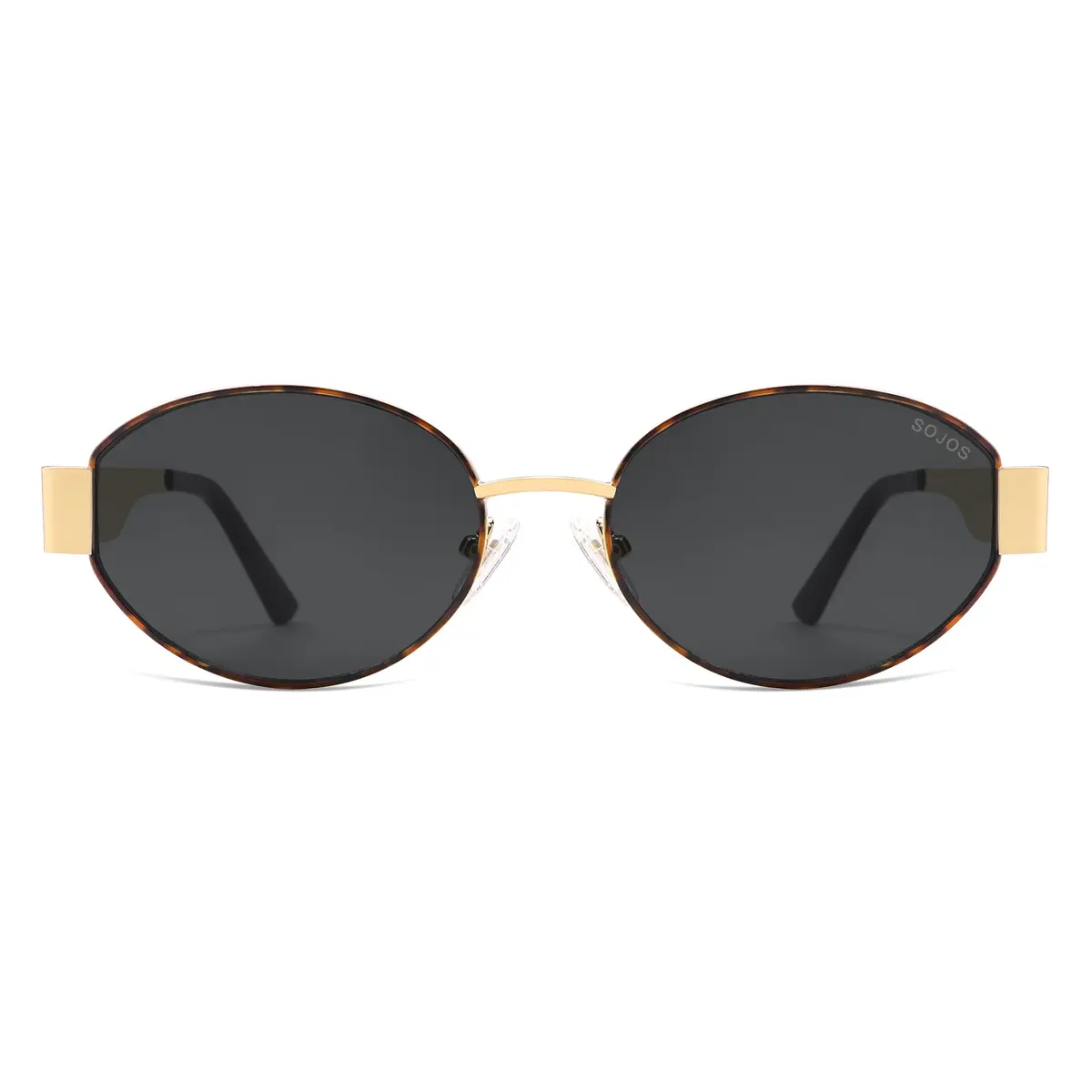 SOJOS Retro Oval Sunglasses for Women Trendy Classic 80s 90s Shades SJ1256 | UV400 Protection, Metal Frame, Versatile Style - view 4