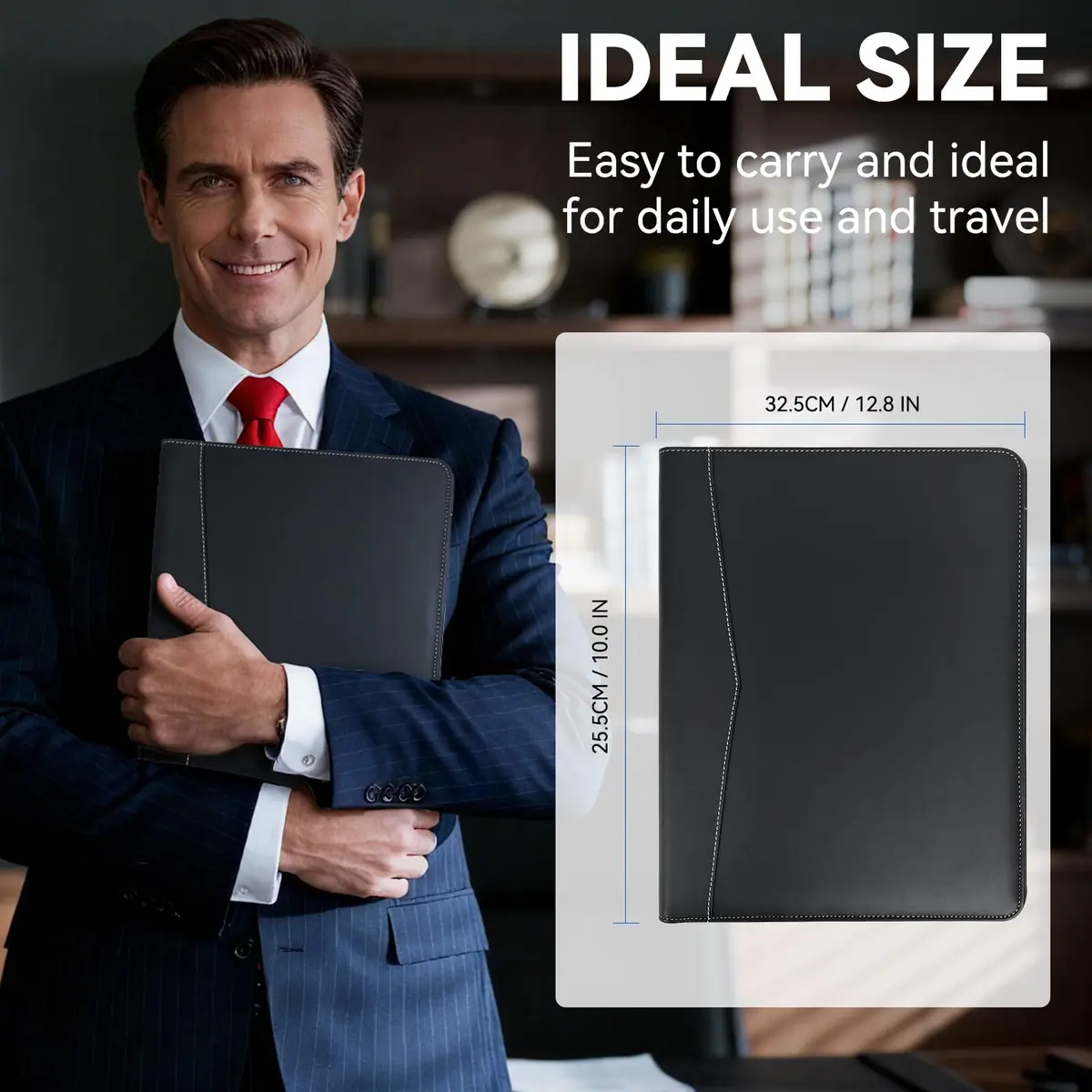 WRIYES Professional Padfolio Portfolio Folder | Faux Leather, Letter-Size, Slim & Durable - view 8