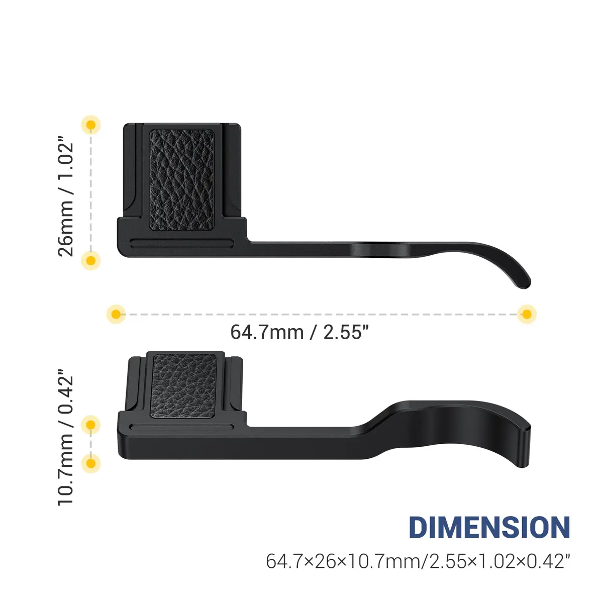 JJC Metal Thumb Up Grip for Ricoh GR IV GR4 HDF Monochrome Digital Camera | Secure Hot Shoe Mount for Steady Shooting - view 7