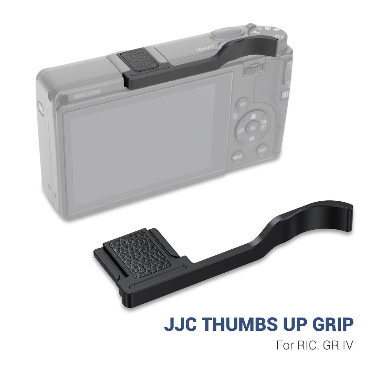 JJC Metal Thumb Up Grip for Ricoh GR IV GR4 HDF Monochrome Digital Camera | Secure Hot Shoe Mount for Steady Shooting - view 2