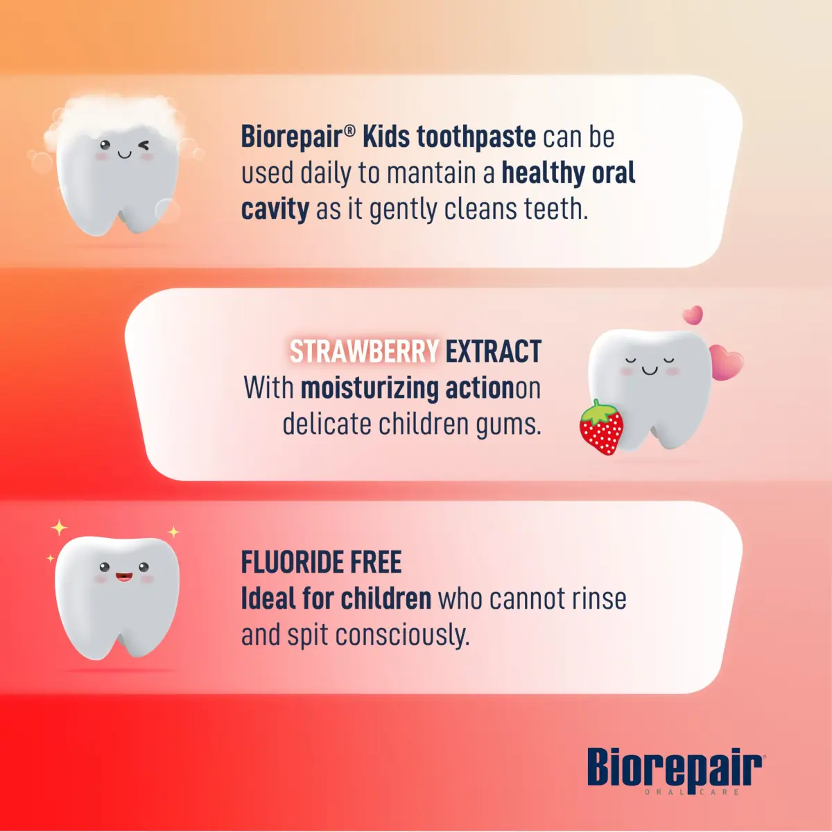 Biorepair Kids Toothpaste Strawberry 60g (2.12 Oz) | Hydroxyapatite Enamel Protection - view 4