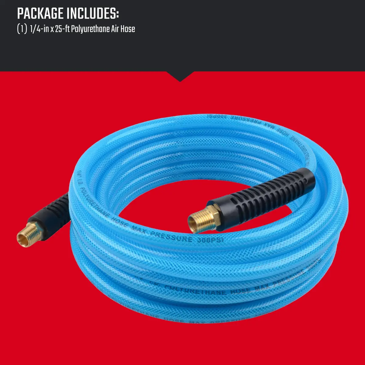 CRAFTSMAN 1/4-in x 25-ft Polyurethane Air Hose | Lightweight, Kink-Resistant, 300 PSI, Flexible - view 3