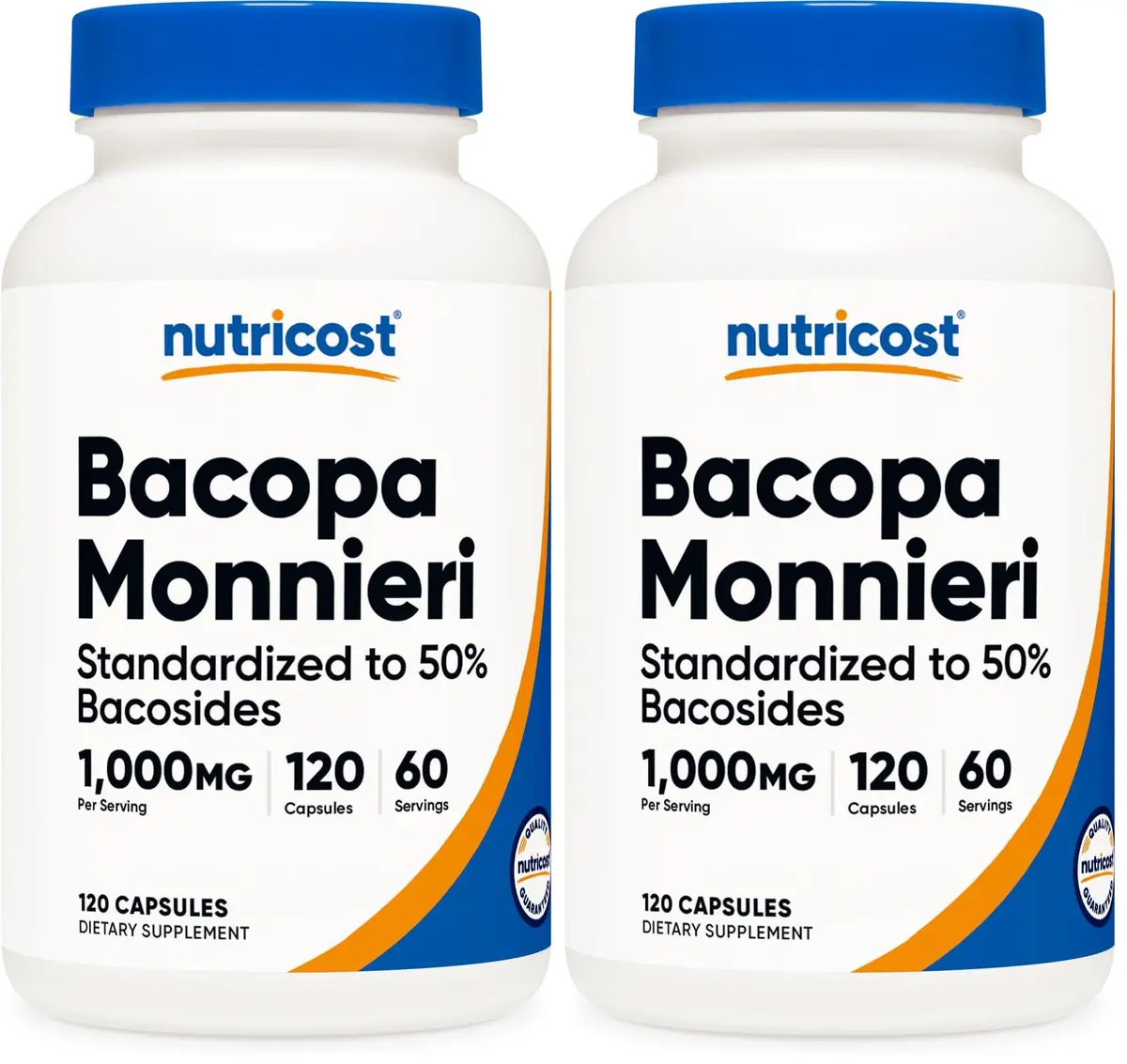 Nutricost Bacopa Monnieri 1,000mg 240 Capsules (120 Servings) | Standardized to 50% Bacosides - main product image