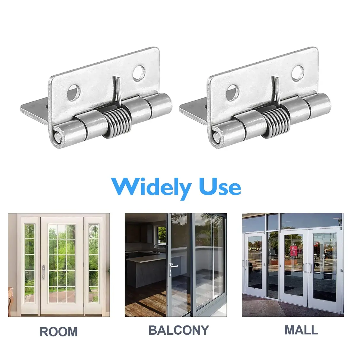 Luomorgo Spring Loaded Cabinet Hinges 40mm (1.57 Inch) Stainless Steel Self Closing | Pack of 8 Hinges with Screws - view 7