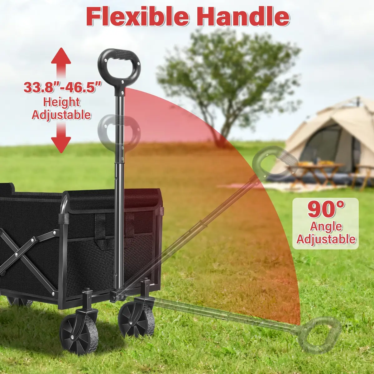 Exovyn Heavy Duty Collapsible Utility Wagon Cart 360 Lbs | Portable Garden & Beach Trolley - view 5