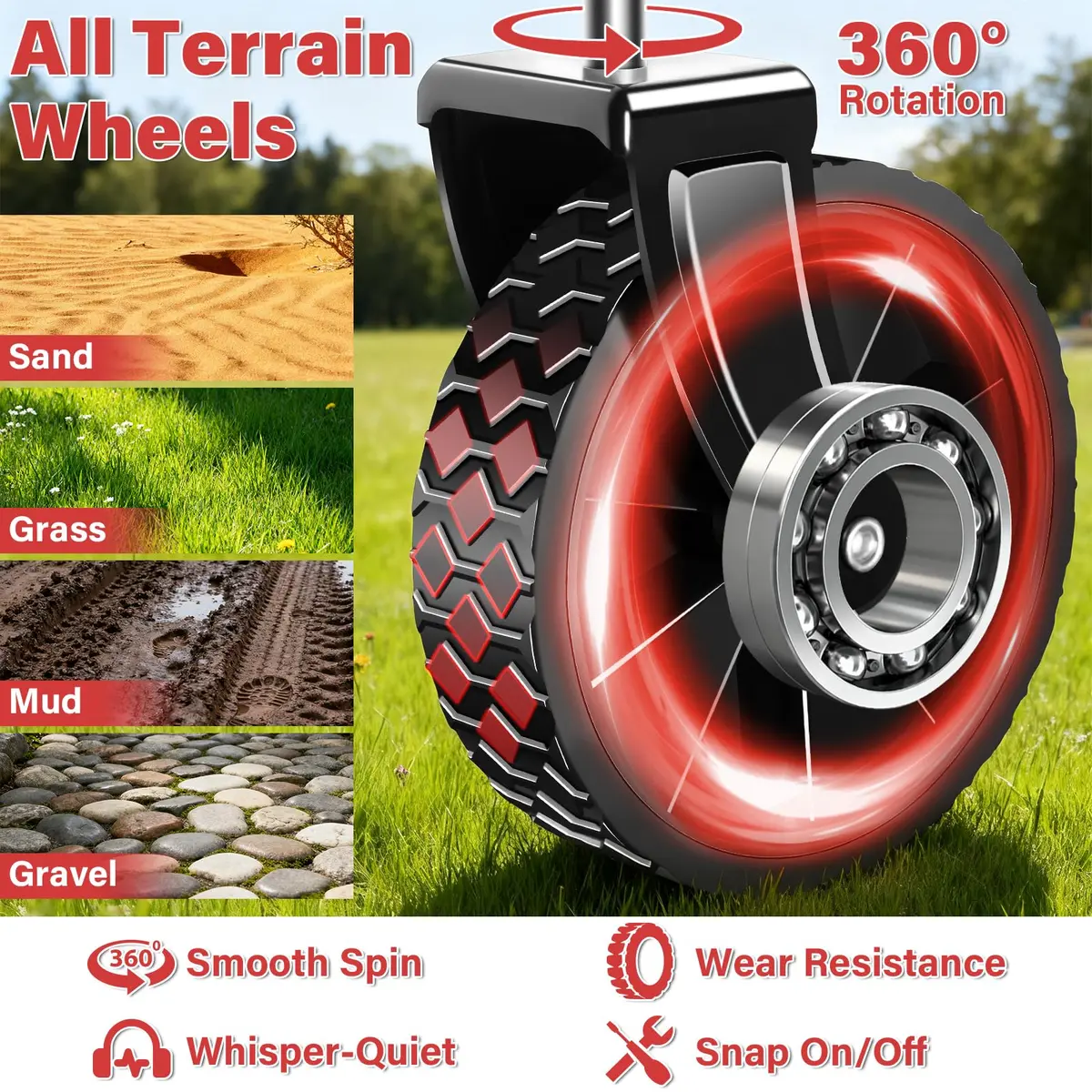 Exovyn Heavy Duty Collapsible Utility Wagon Cart 360 Lbs | Portable Garden & Beach Trolley - view 6