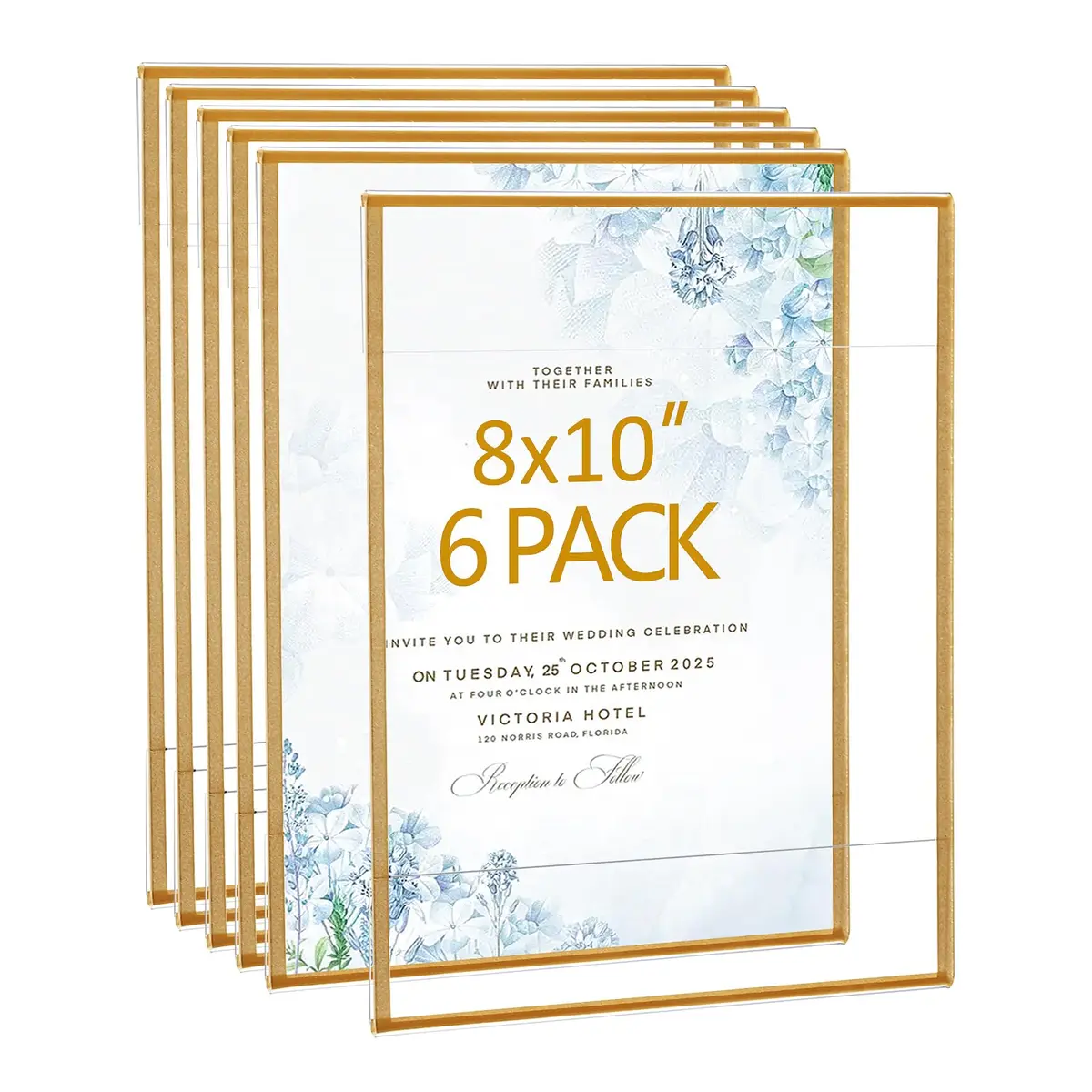 Bolidery Acrylic Picture Frames 8x10 Set of 6 | Modern Wall Decor for Home & Office - main product image