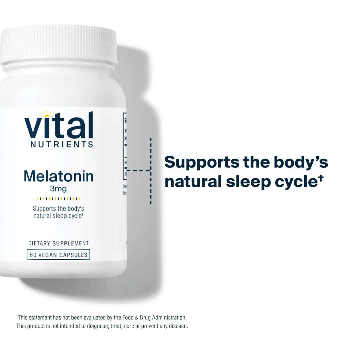 Vital Nutrients Melatonin 3mg | Vegan | Low-Dose Sleep Support Capsules (60 Count Pack of 2) for Natural Sleep - view 6