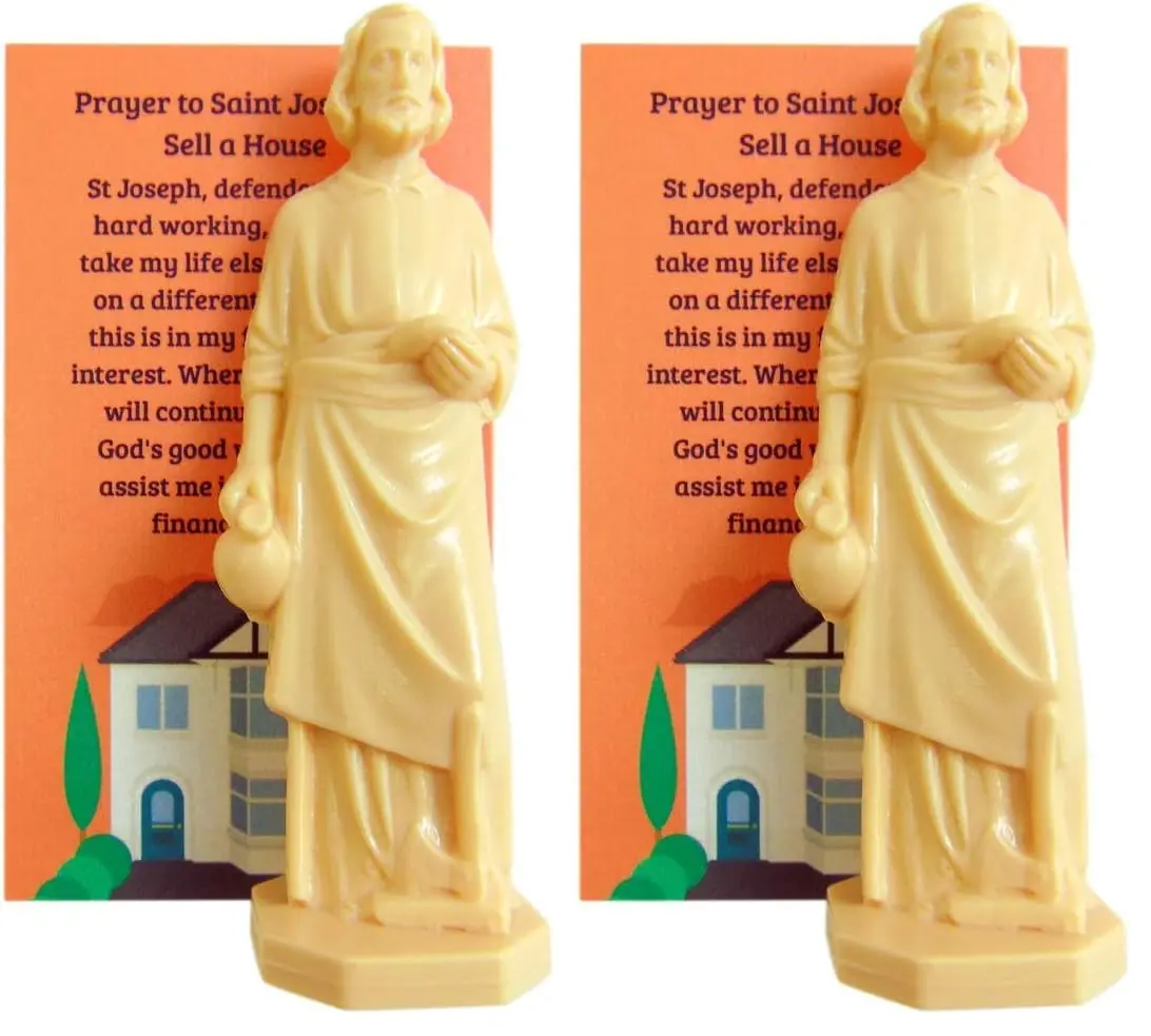 Westmon Works St Joseph Statue for Selling Homes with House Prayer Complete Set (Pack of 2) | 7.6 cm (3 inch) Religious Figurine - main product image