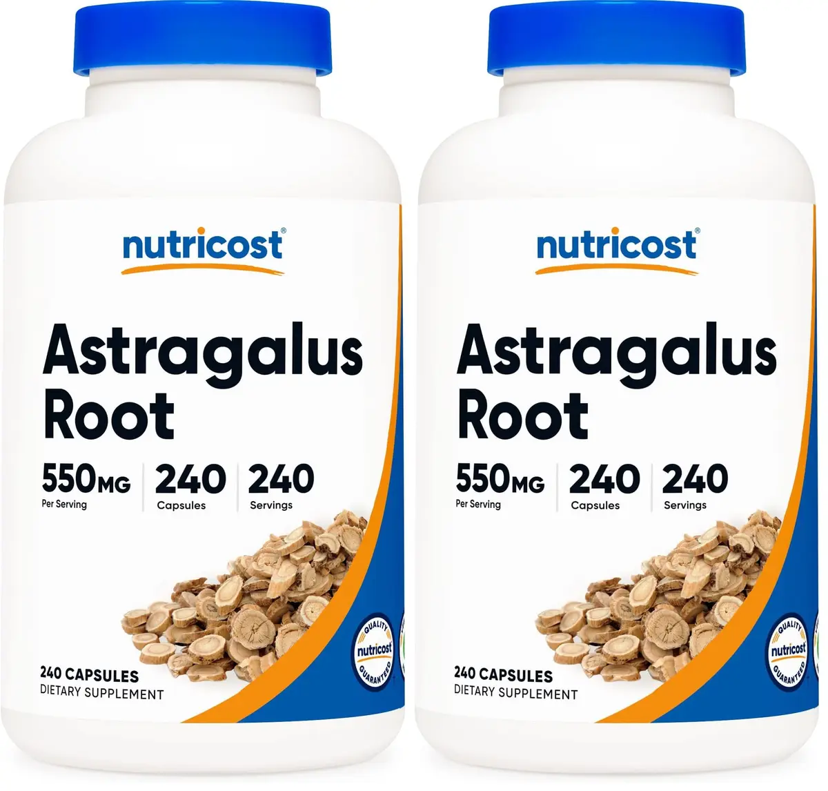 Nutricost Astragalus Capsules 550mg 240 Count (Pack of 2) | Vegetarian Herbal Supplement - main product image