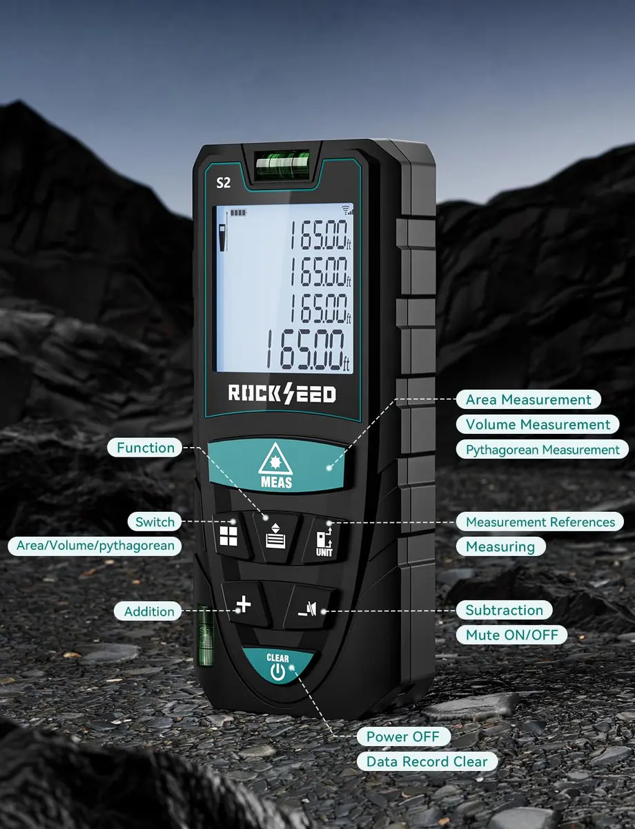 RockSeed Laser Measure 328Ft Deep Blue | High Accuracy & Portable Laser Distance Meter - view 5