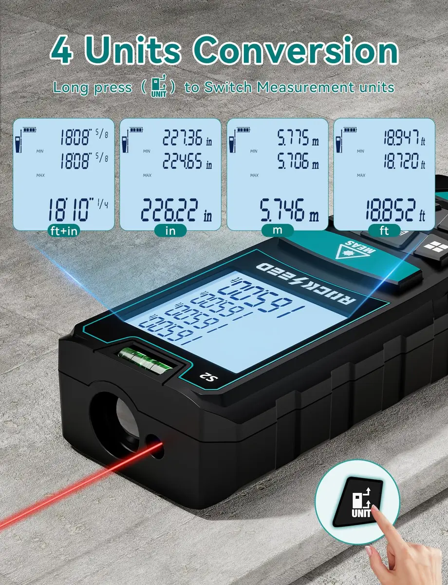 RockSeed Laser Measure 328Ft Deep Blue | High Accuracy & Portable Laser Distance Meter - view 3