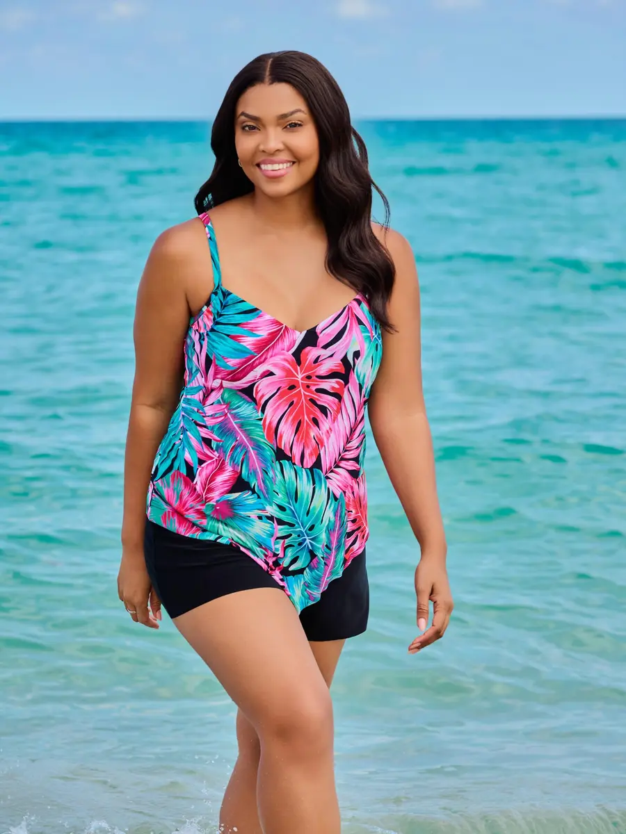 Trimshaper Womens Full Tummy Control Hank Swim Romper with Removable Cups and Adjustable Straps | Flattering Fit & Support (70-120 chars) - view 2