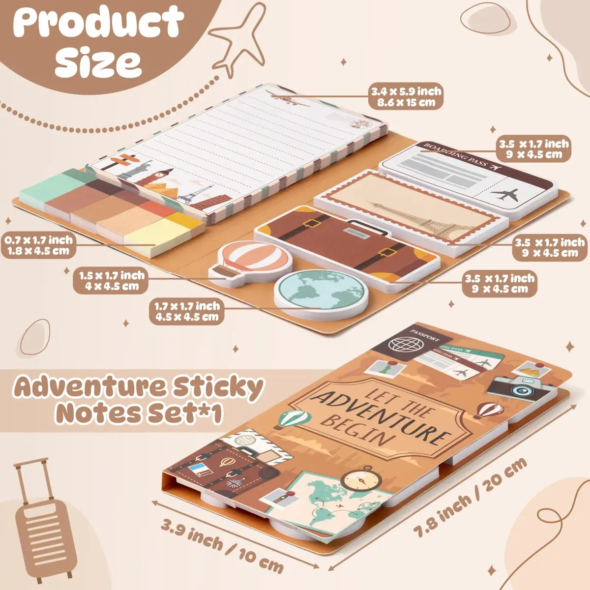 Xqumoi Let The Adventure Begin Sticky Notes Set | 550 Sheets - view 2