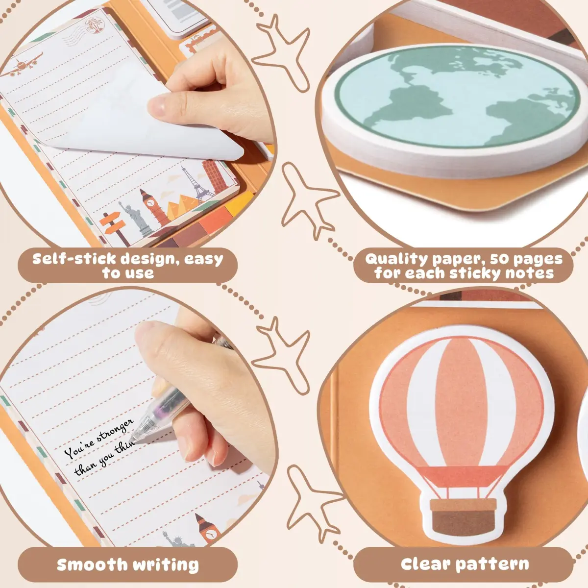 Xqumoi Let The Adventure Begin Sticky Notes Set | 550 Sheets - view 4