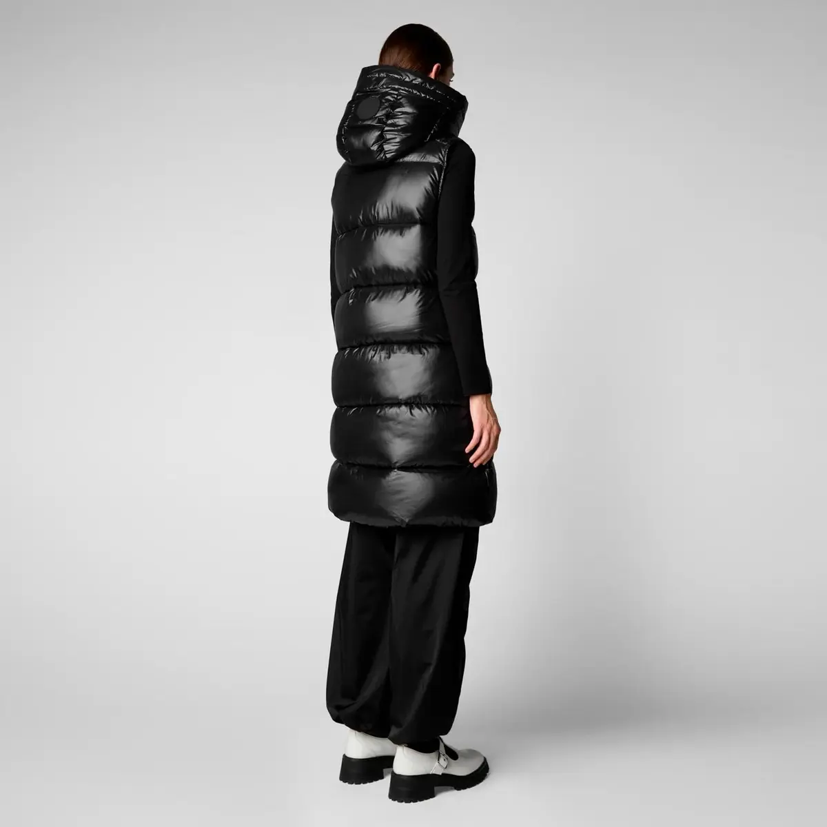 Save The Duck Iria Long Hooded Puffer Vest | Animal-Free Down, Windproof & Water-Resistant (70-120c) - view 4