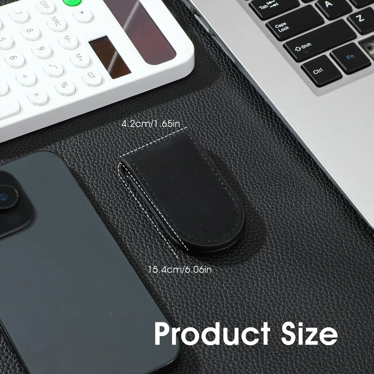 Hpmjz Slim Magnetic Money Clip Leather Business Card Holder for Men Black | Compact & Secure (70-120 chars) - view 2
