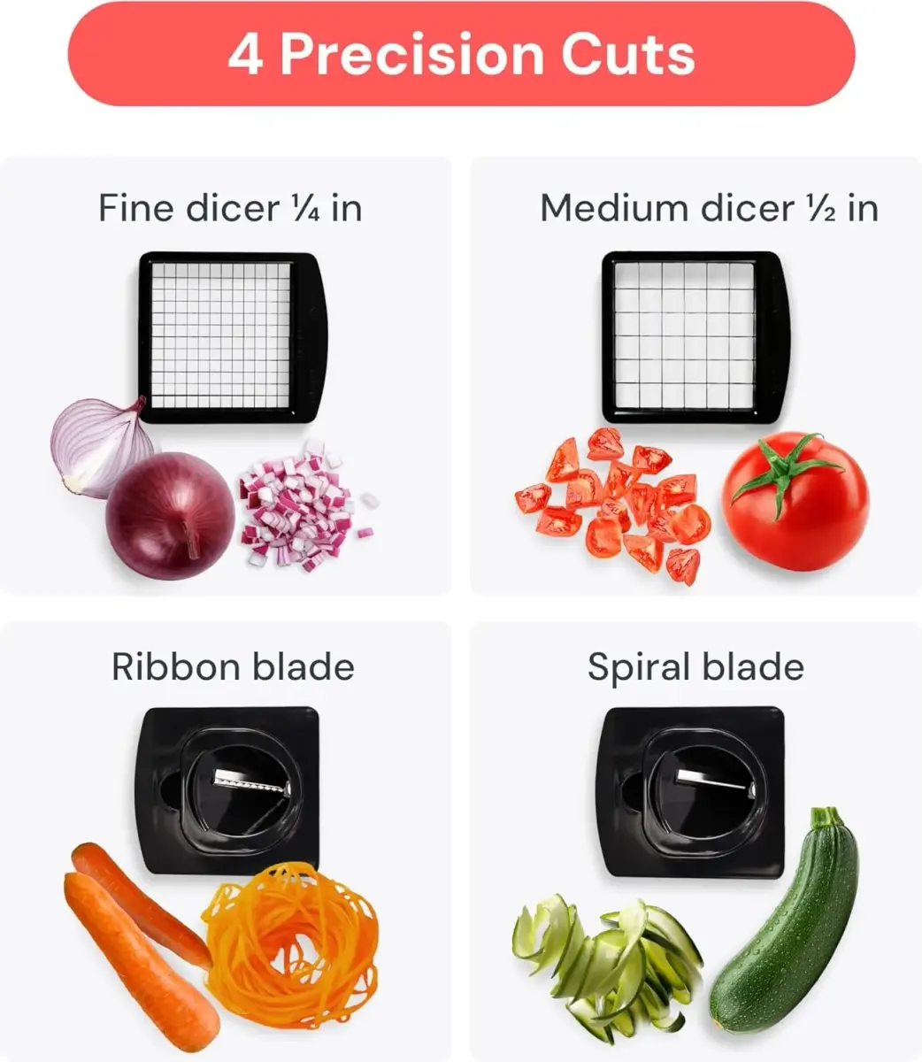 Fullstar Pro Original Vegetable Chopper & Spiralizer 1.2L (5 Cups) | Quick Kitchen Prep Tool - view 4