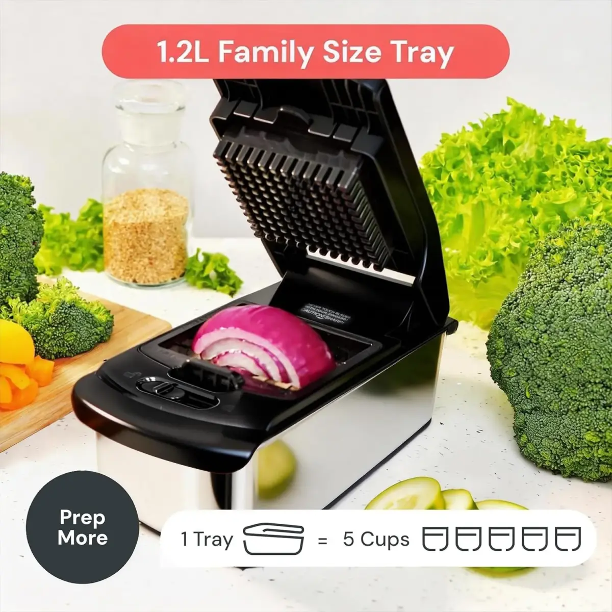 Fullstar Pro Original Vegetable Chopper & Spiralizer 1.2L (5 Cups) | Quick Kitchen Prep Tool - view 6
