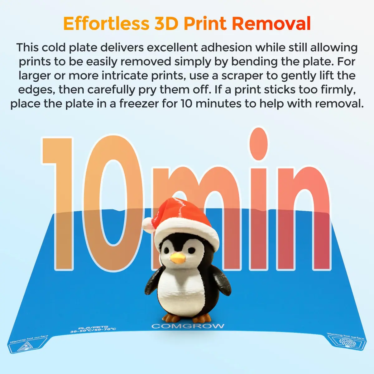Comgrow ArcticGrip Aurora Build Plate 235x235mm (9.25x9.25 in) for Ender 3 Series | Superior First-Layer Adhesion - view 2