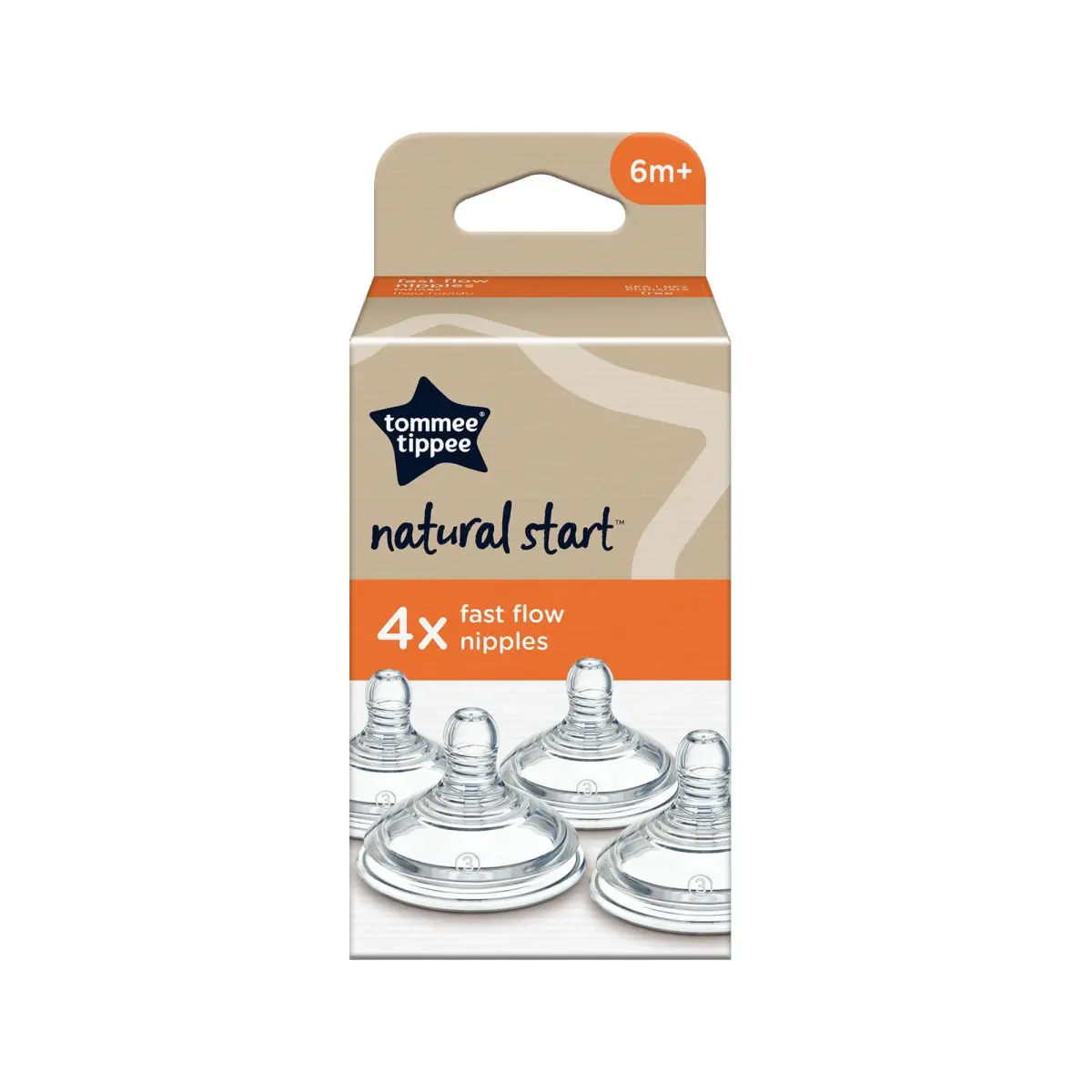 Tommee Tippee Natural Start Bottle Nipples Fast Flow 4 Count (Pack of 4) | Breast-Like Silicone for Natural Latch - view 5