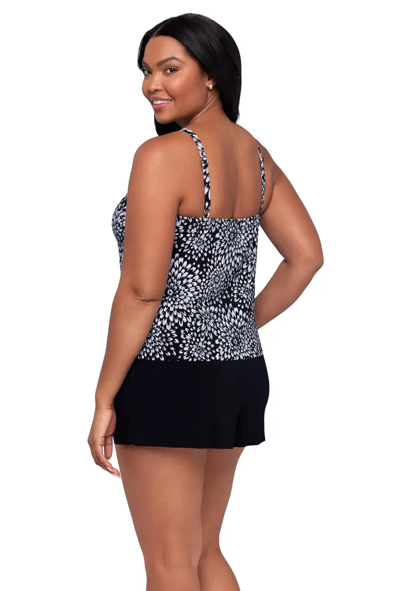 Trimshaper Womens Tummy Control Farrah Swim Romper with Built-in Bra and Adjustable Straps, Noir Blooms, 16 | Support & Style - view 2