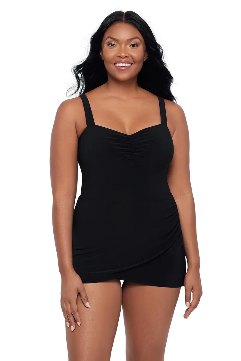 Trimshaper Womens Tummy Control Laura Swimdress with Sweetheart Neckline and Molded Cups | Fully Lined, Tummy Control, Adjustable Straps - main product image