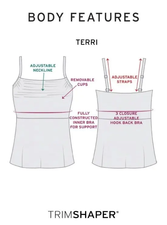 Trimshaper Womens Adjustable Terri Swim Tankini with Bra Back Closure and Removable Cups | Versatile, Supportive & Flattering (70-120 chars) - view 4