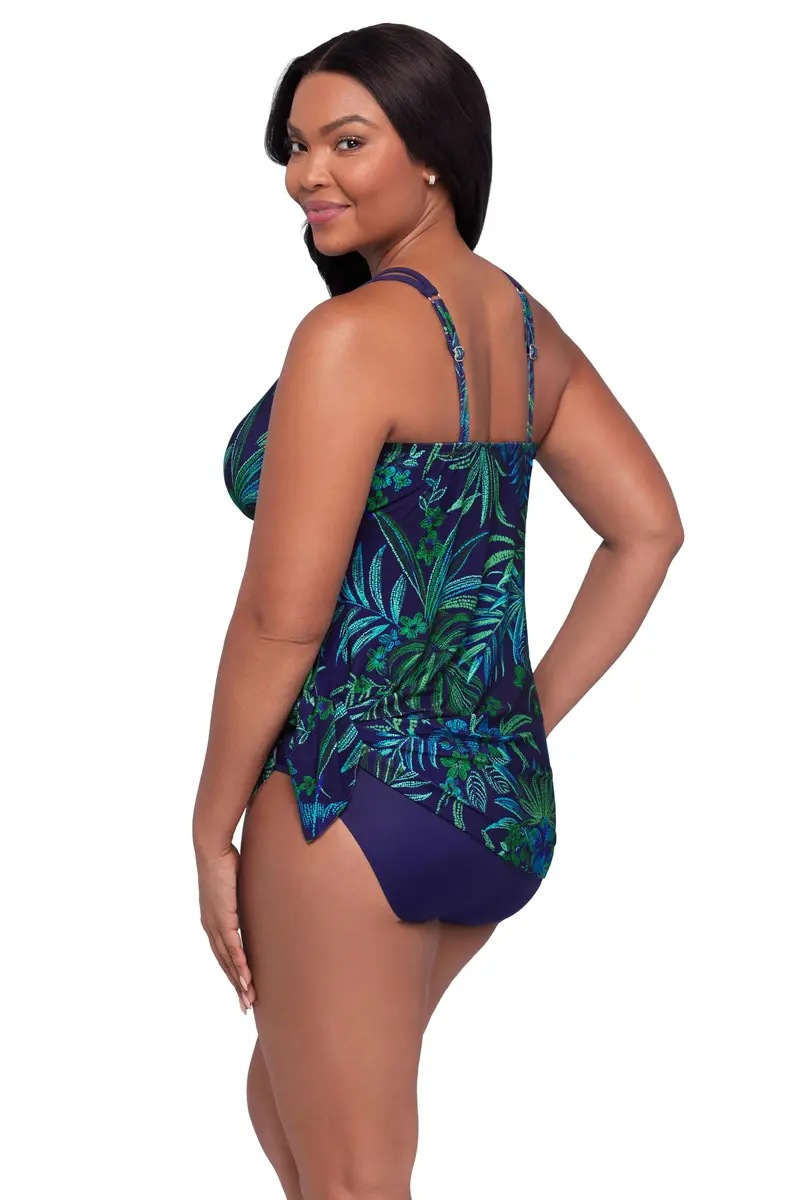 Trimshaper Womens Built-in Tummy Control Tracey Swimdress with Adjustable Side Tie, Tropical Tessellation | Flattering & Supportive (70-120 chars) - view 2