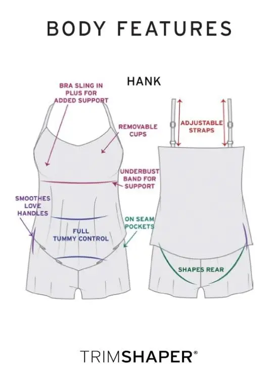 Trimshaper Full Tummy Control Hank Swim Romper with Removable Cups & Adjustable Straps | Confetti Dot Ombre, Size 16 - view 4