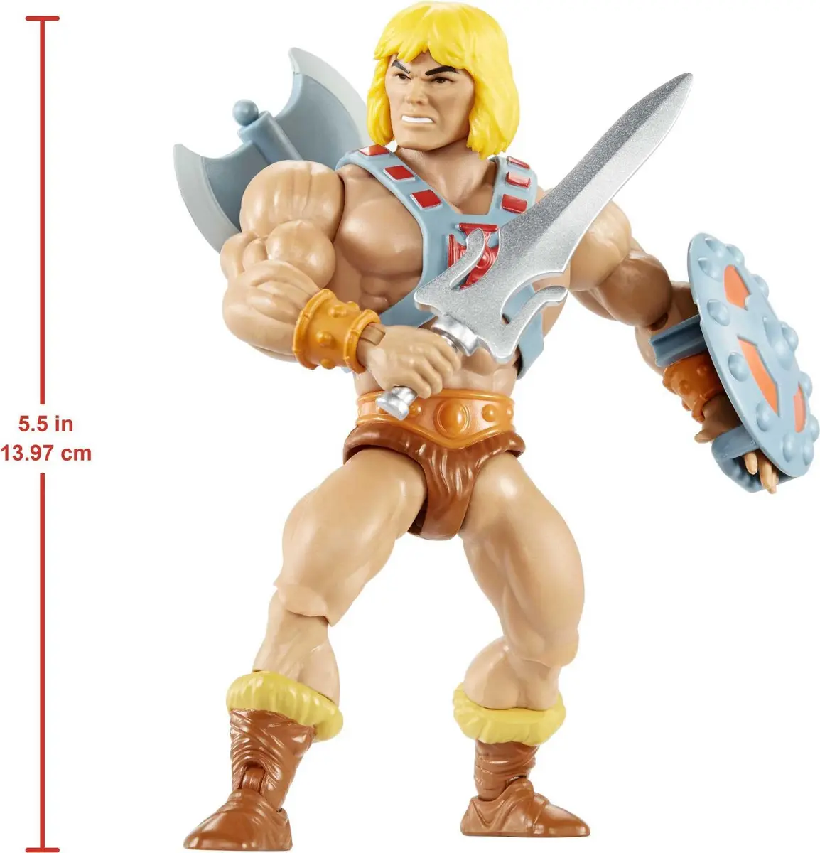 Masters of the Universe Origins He-Man 14cm (5.5-Inch) Action Figure | Retro Style with 16 Articulation Points - view 6