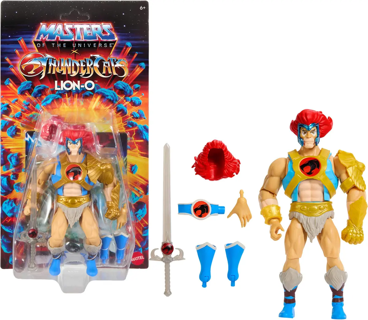 Masters of the Universe Lion-O Action Figure 5.5-inch | Nostalgic 80s Crossover Toy with Articulation & Collector Card - main product image