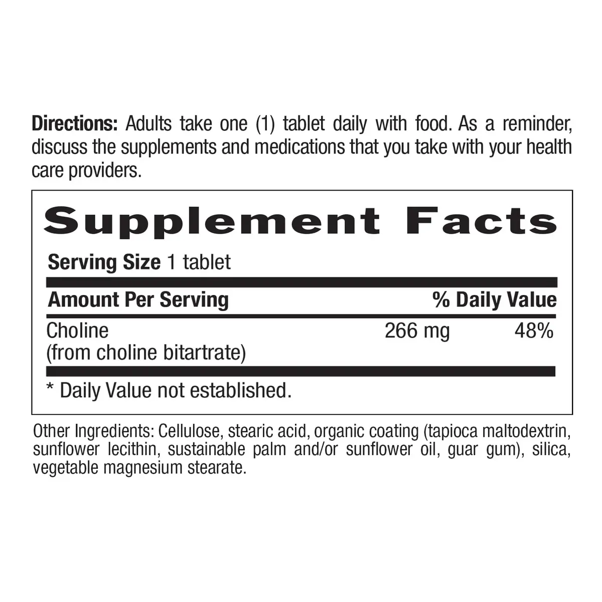 Country Life Choline 266mg | Supports Nerve & Metabolism | Certified Vegan & Halal - view 4