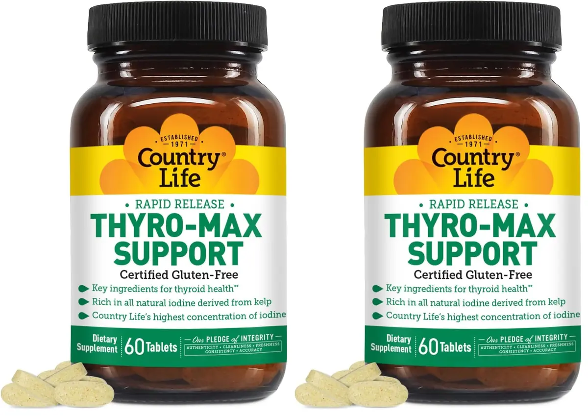 Country Life Thyro-Max Support - Kelp-Derived Iodine & L-Tyrosine | Supports Thyroid & Metabolism - main product image