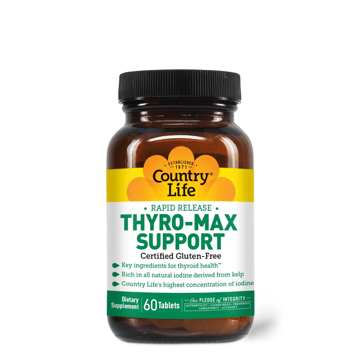 Country Life Thyro-Max Support - Kelp-Derived Iodine & L-Tyrosine | Supports Thyroid & Metabolism - view 2