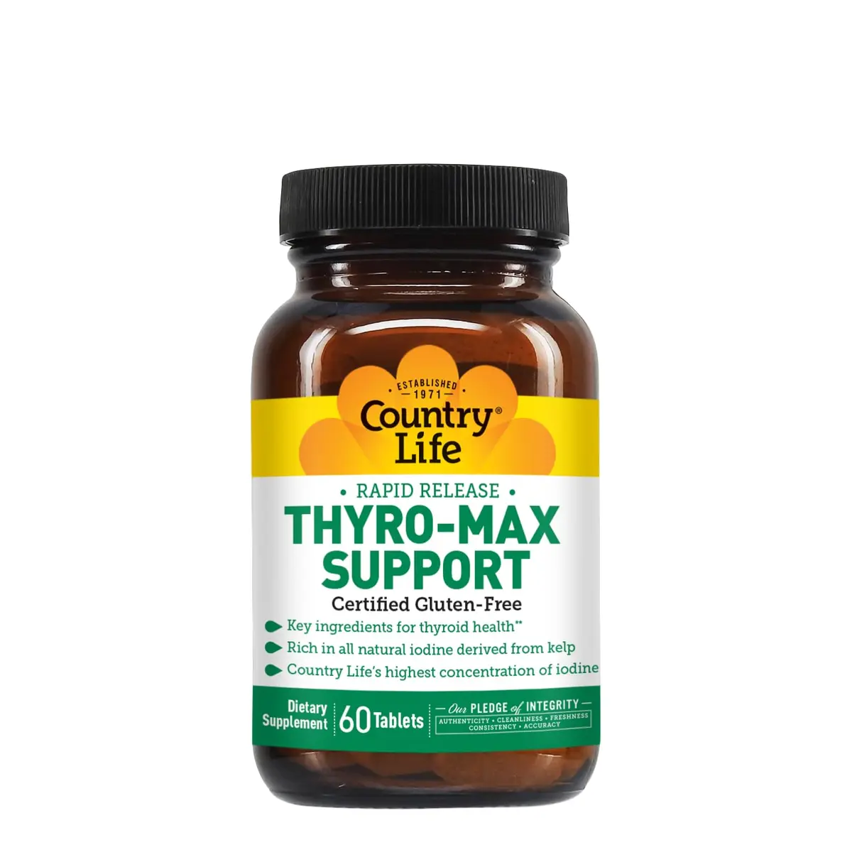 Country Life Thyro-Max Support - Kelp-Derived Iodine & L-Tyrosine | Supports Thyroid & Metabolism - view 3