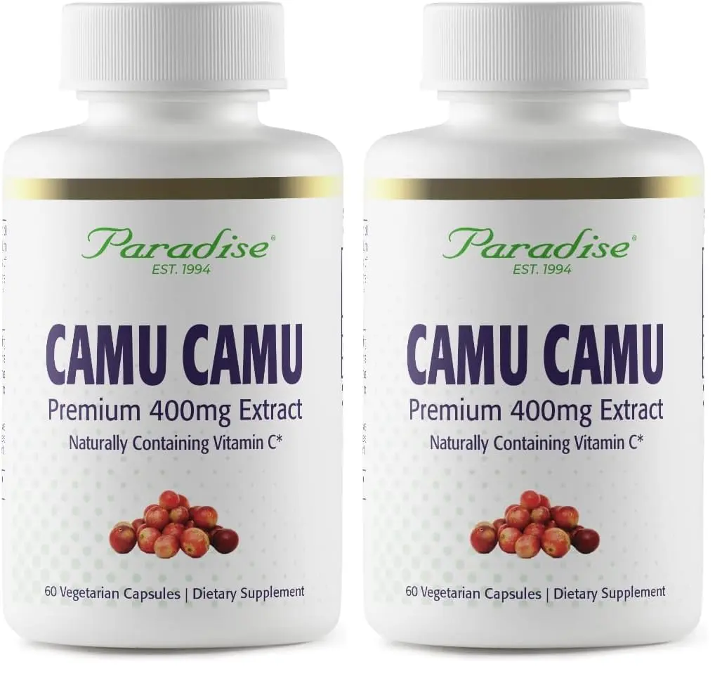 Paradise Herbs Organic Camu Camu Extract 400 mg | Rich in Vitamin C, Vegan, Gluten Free, 60 Capsules (Pack of 2) - main product image