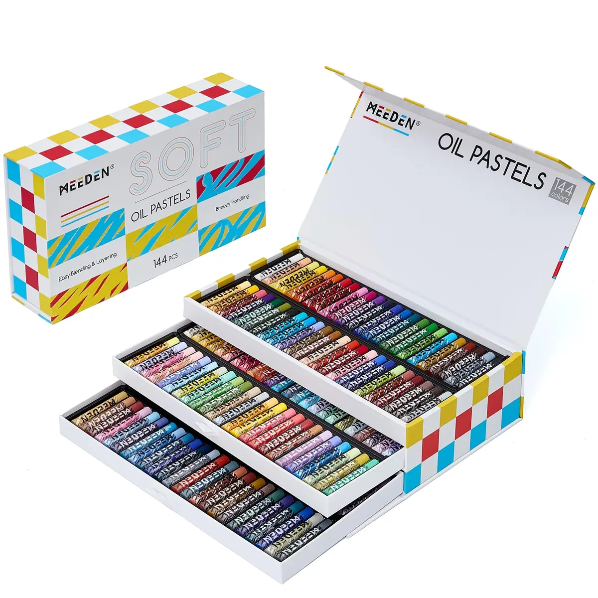 MEEDEN Soft Oil Pastels Set 144 Colors (2.4 kg / 5.3 lb) | Vibrant Colors for Artists & Beginners - main product image