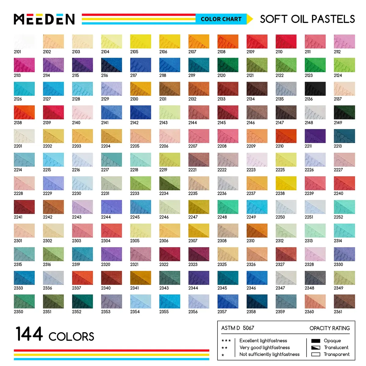 MEEDEN Soft Oil Pastels Set 144 Colors (2.4 kg / 5.3 lb) | Vibrant Colors for Artists & Beginners - view 2