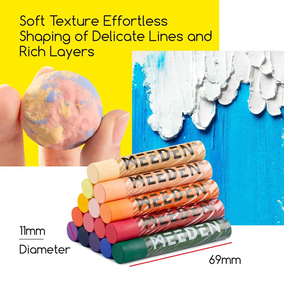 MEEDEN Soft Oil Pastels Set 144 Colors (2.4 kg / 5.3 lb) | Vibrant Colors for Artists & Beginners - view 3