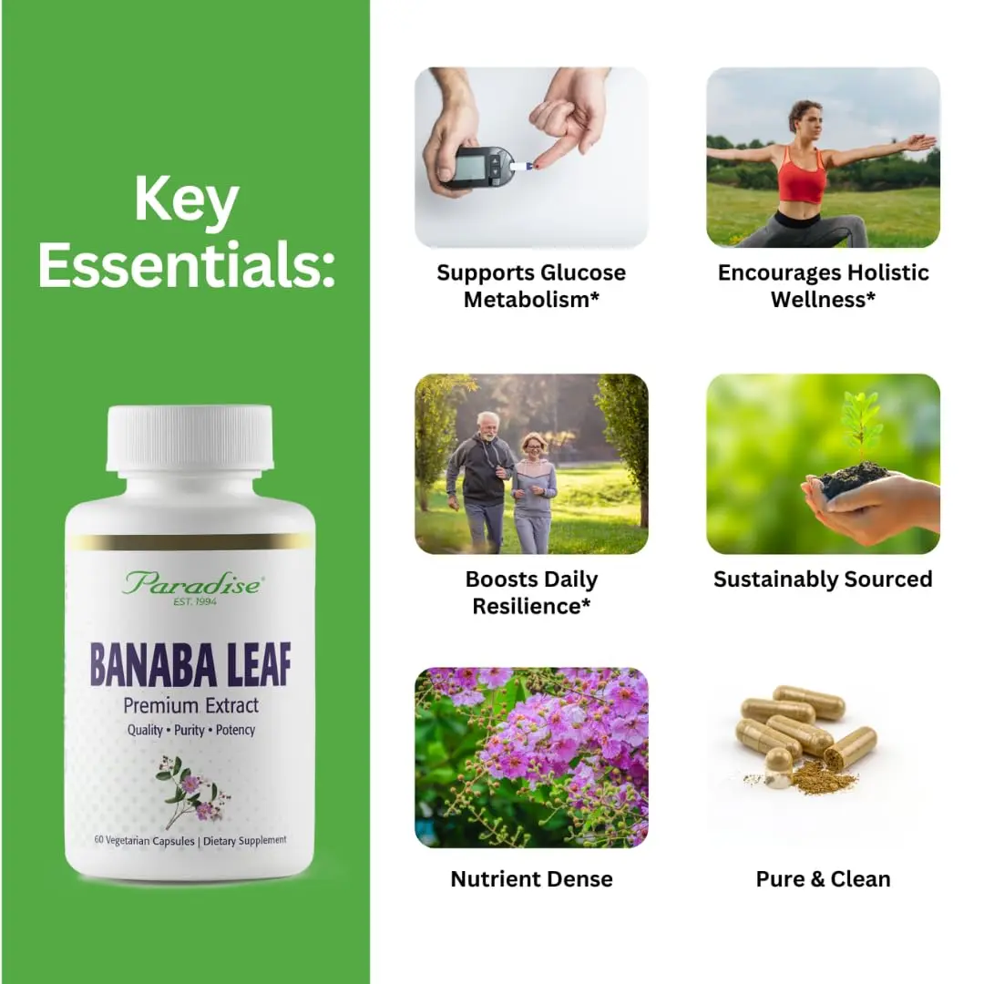 Paradise Herbs Banaba Leaf 12:1 Extract 250 mg | Vegan, Gluten-Free, Non-GMO Capsules - view 2